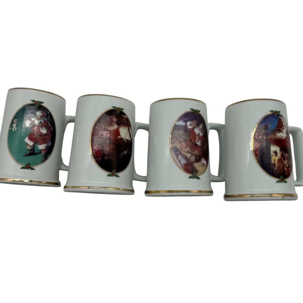 Coca Cola Santa Claus Mugs Set of 4 Ultimate‎ Source Christmas Holiday